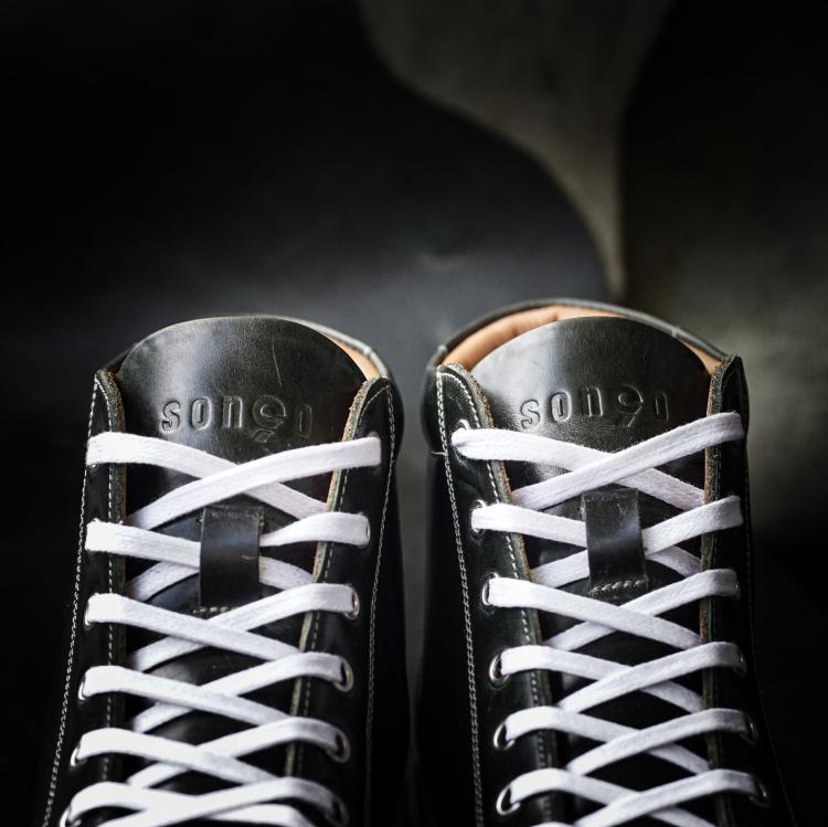 Songo High Top Rubber Sole Sneakers with Pull Up Leather